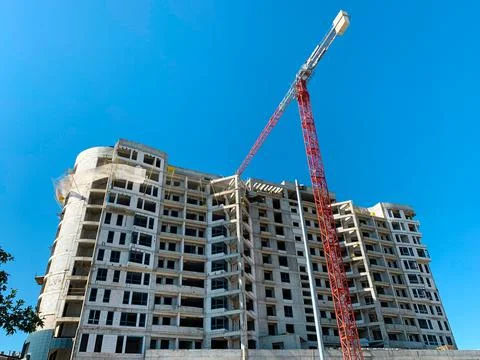 Construction of the multi-story building. Stock Photos