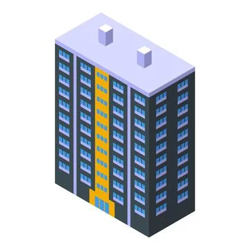 Construction multistory building icon isometric vector. City house Ilustración de archivo