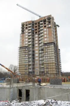 Construction of a multistory building Stock Photos