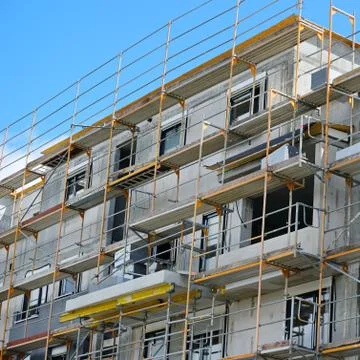 Construction of a multistory building 스톡 사진