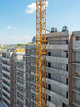 Construction of multistory building Stock Photos