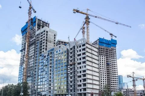 Construction of multystoried buildings Stock Photos