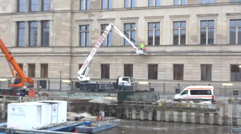 Construction museum island in berlin 스톡 동영상 32859023