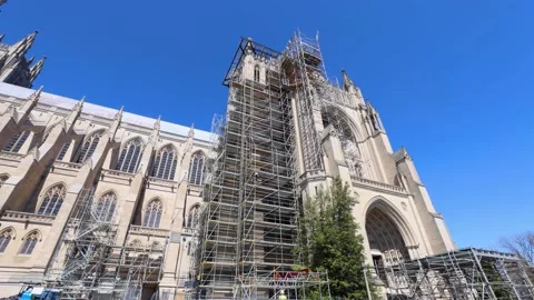 Construction at the National Cathedral Stock Footage 236482414