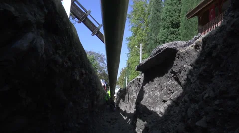 Construction of natural gas line Stock Footage 34991652