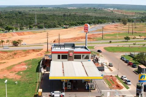 Construction on a nearly complete Burger King fast food restaurant in Brasilia Stock Photos