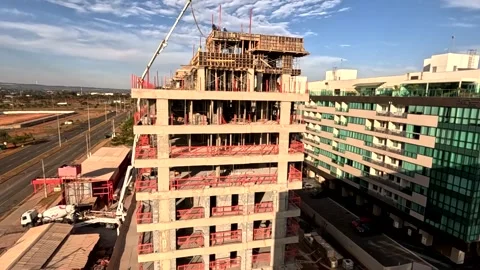 Construction of a New Apartment Building in Noroeste Video stock 314111438