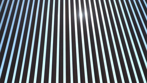 Construction of new border wall is underway on the US-Mexico border. Stock Footage 122112404