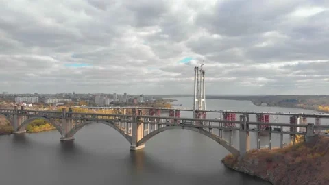 Construction Of A New Bridge Stock Footage 164258462