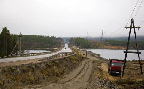 Construction of new bridge Stock Photos