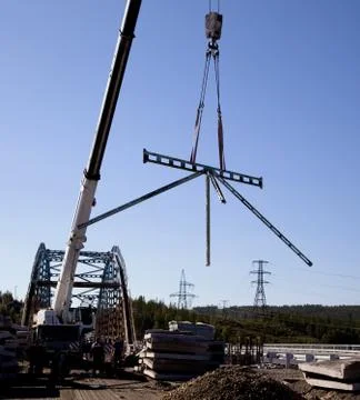 Construction of new bridge Stock Photos
