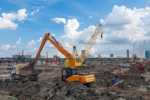 Construction of the new building Stock Photos