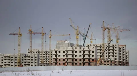 The construction of the new city Stock Footage 61390573