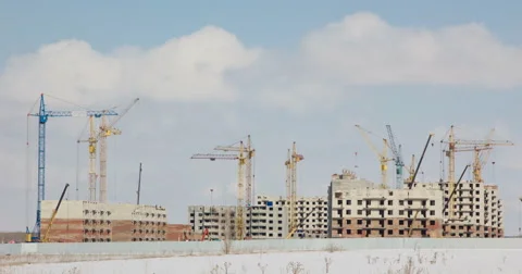 The construction of the new city Stock Footage 61435022