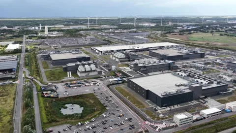 Construction of new data center to meet the growing demand of AI and cloud Stock Footage 316848494