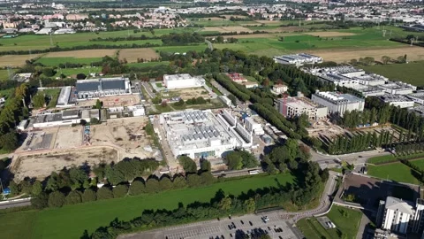 Construction of new data centers at Castelletto, Milan, Italy. Big data, ai and Stock Footage 319652096