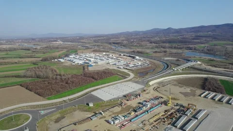 Construction of a new highway access Stock Footage 330471623