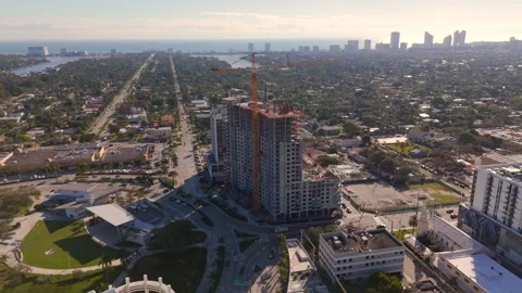 Construction of the new Hollywood Bread Building drone video Vídeos de archivo 263261866