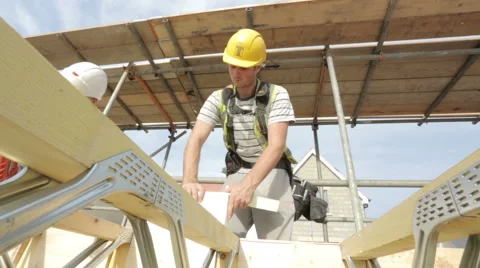 Construction of new homes. Stock Footage 44027970