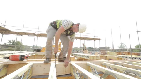 Construction of new homes. Stock Footage 44032502