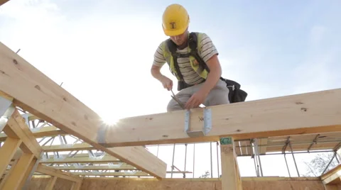 Construction of new homes. Video stock 44038883