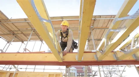 Construction of new homes. Stock Footage 44039473