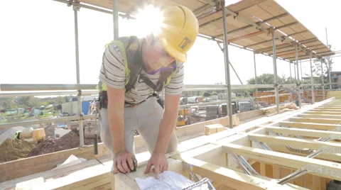 Construction of new homes. Stock Footage 44042325