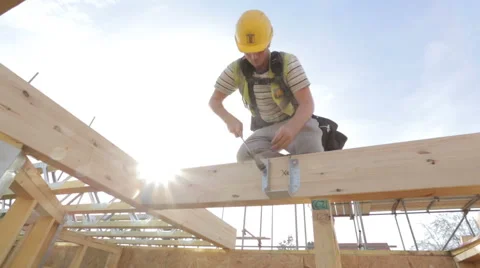 Construction of new homes. Stock Footage 44044421