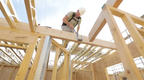 Construction of new homes. Stock Footage 44051939