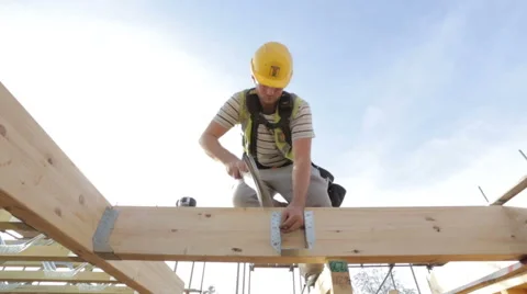Construction of new homes. Stock Footage 44052221