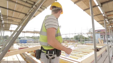 Construction of new homes. Stock Footage 44053223