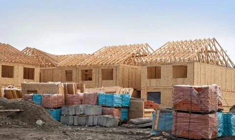 Construction of new homes Stock Photos
