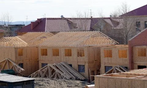 Construction of new homes Stock Photos