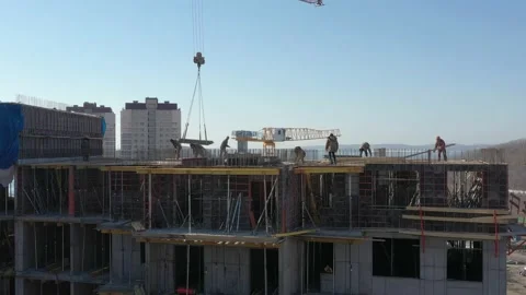 Construction of a new house. Stock Footage 171647082