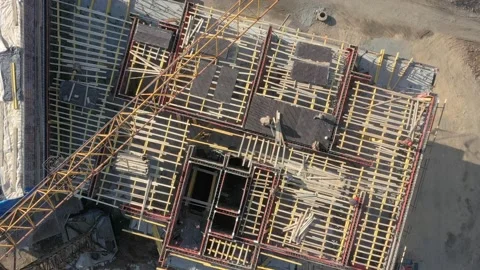 Construction of a new house. Stock Footage 171647109