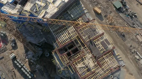 Construction of a new house. Stock Footage 173676309