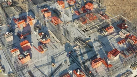 Construction of a new house. Stock Footage 173676587