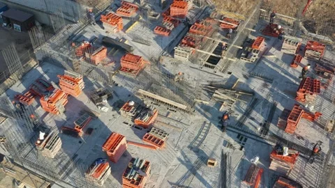 Construction of a new house. Stock Footage 175555729