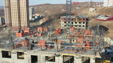 Construction of a new house. Stock Footage 175556001