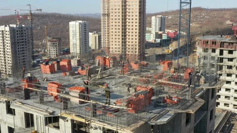 Construction of a new house. Stock Footage 177411039