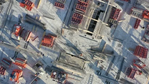 Construction of a new house. Stock Footage 184843549