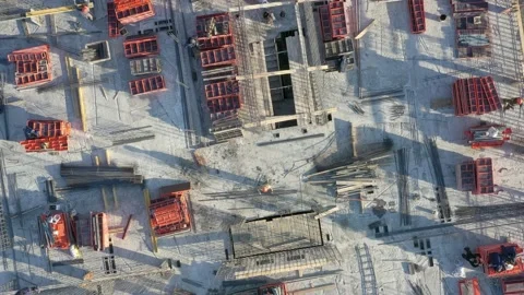 Construction of a new house. Stock Footage 186444770