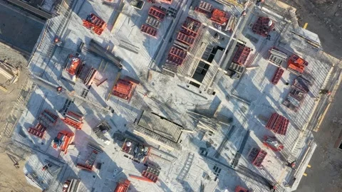 Construction of a new house. Stock Footage 189637546