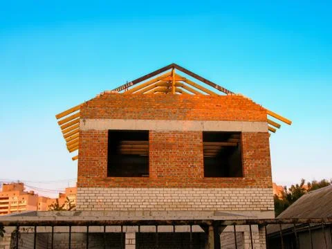 Construction of a new house Stock Photos