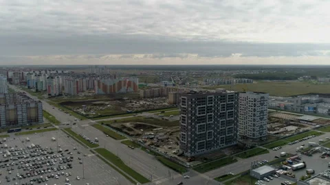 Construction of a new houses Stock-Footage 93580396