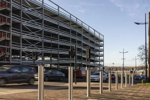 Construction of a new inner city  multi storey car-park Stock Photos
