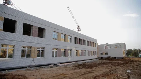 Construction of new modern clinic Stock Footage 101838152