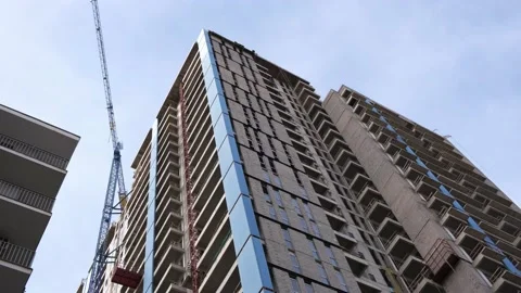 Construction of a new modern residential complex. Stock Footage 234506428