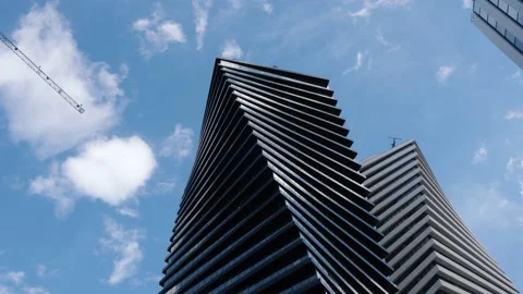 Construction of a new modern residential complex. Stock Footage 235510093