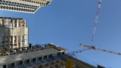 Construction of a new modern residential complex. Stock Footage 243719965